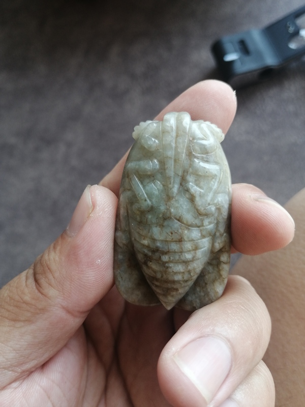 古玩玉器明 和田玉蟬墜拍賣,當前價格6000元