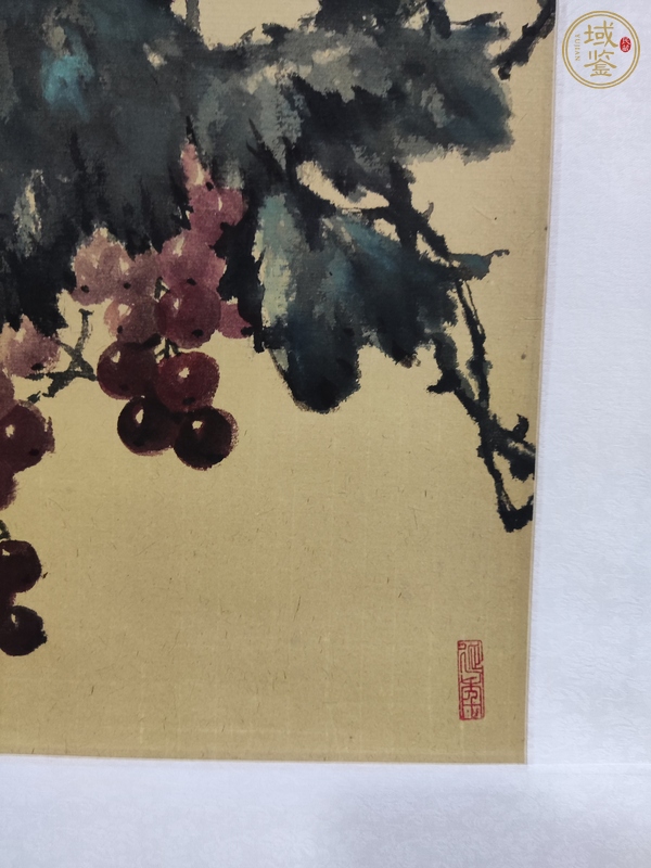 古玩字畫葡萄雙鳥真品鑒賞圖