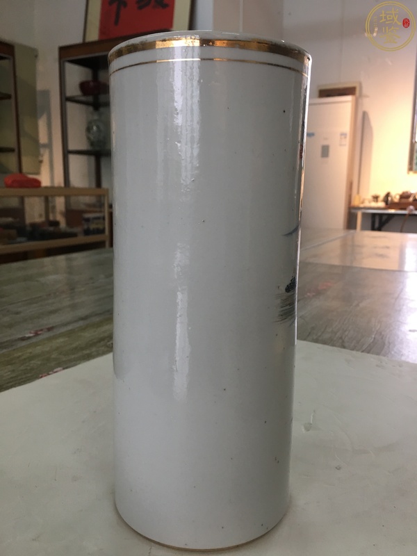 古玩陶瓷淺絳彩山水紋風景帽筒拍賣,當前價格6800元
