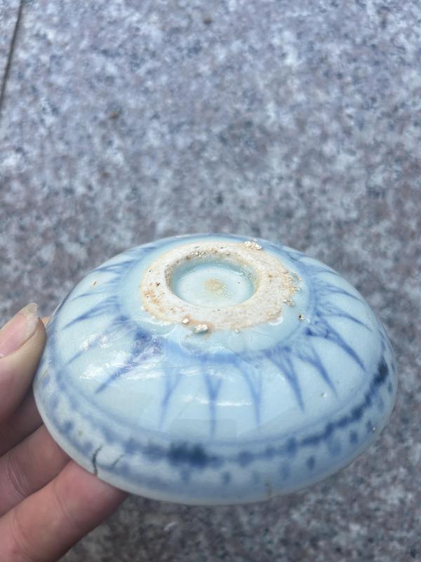 古玩陶瓷明中期 青花花鳥紋臥足盤拍賣,當前價格188元