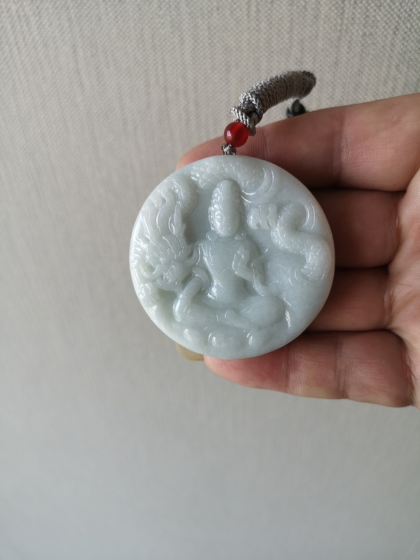 古玩玉器天然翡翠雕“御龍觀音”掛牌拍賣,當(dāng)前價(jià)格850元