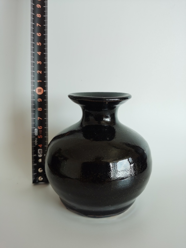 古玩陶瓷明清?黑釉撇口瓶拍賣,當前價格1200元