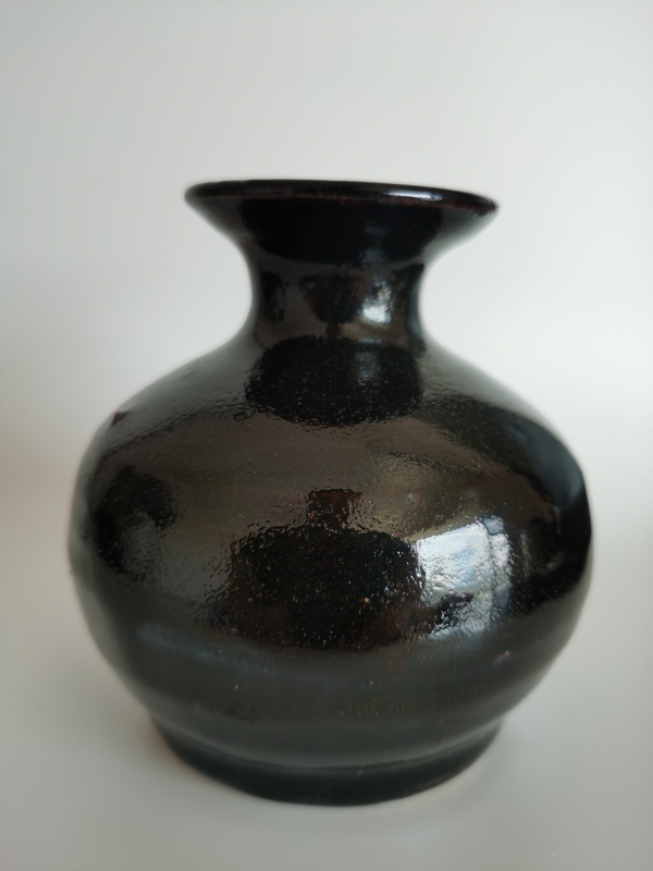 古玩陶瓷明清?黑釉撇口瓶拍賣,當前價格1200元