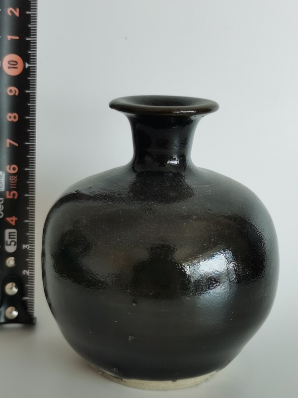 古玩陶瓷明清?黑釉撇口瓶拍賣,當前價格960元
