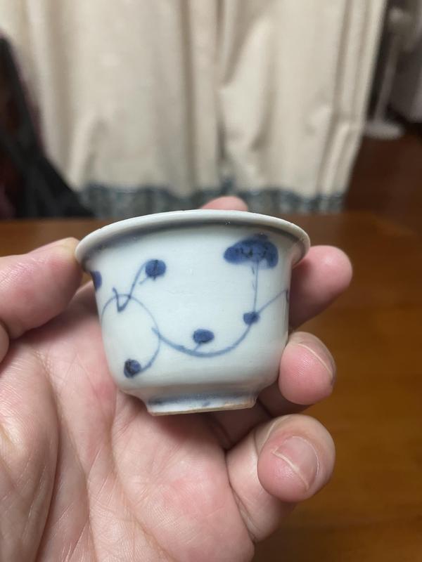 古玩陶瓷明晚期·青花纏枝杯拍賣,當前價格680元
