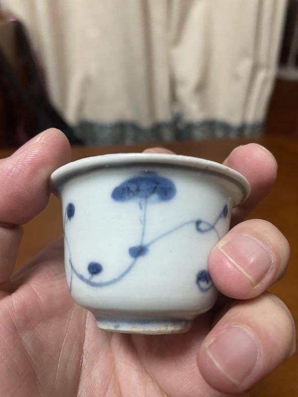 古玩陶瓷明晚期·青花纏枝杯拍賣,當前價格680元