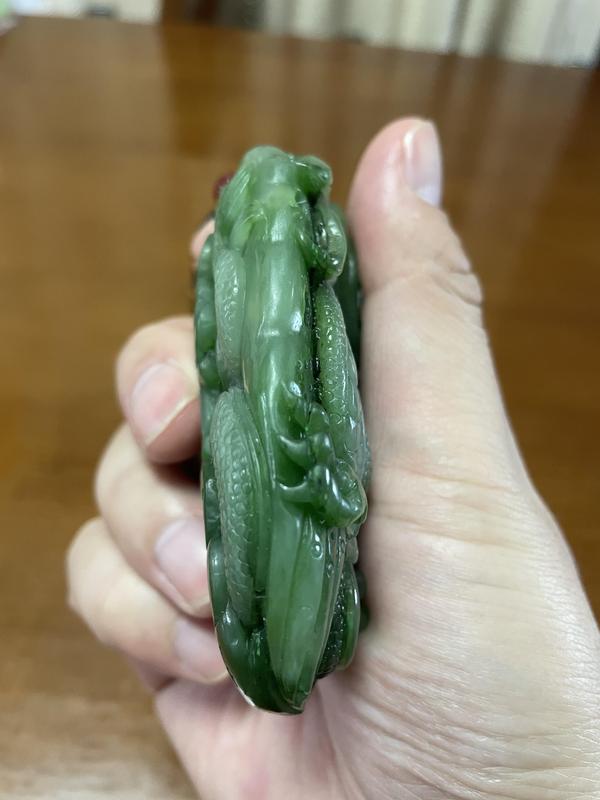 古玩玉器和田碧玉雕“龍紋”把件拍賣,當(dāng)前價格1800元