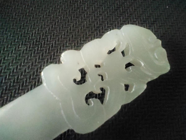 古玩玉器和田玉如意花卉發簪拍賣,當前價格658元