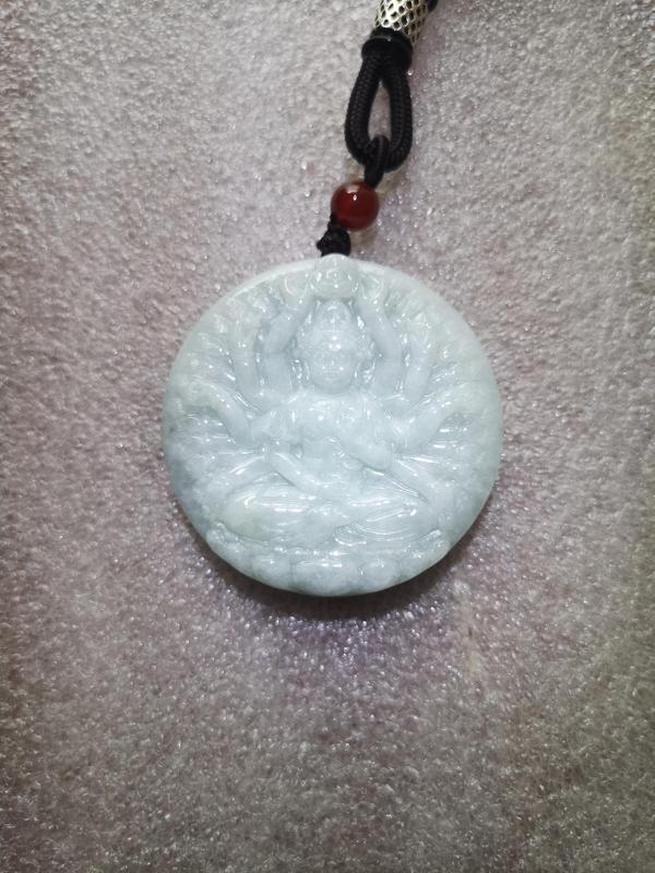 古玩玉器天然翡翠雕“千手觀音”牌拍賣,當(dāng)前價(jià)格680元