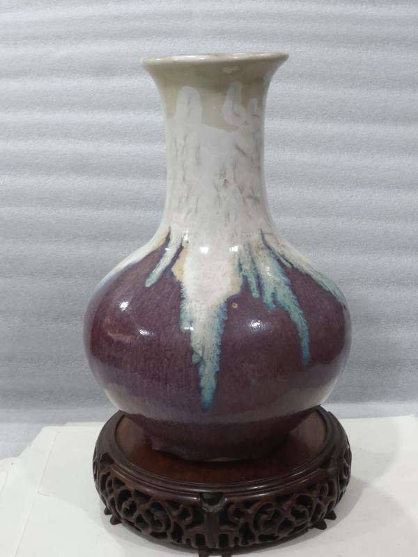 古玩陶瓷窯變釉瓶拍賣,當前價格1280元