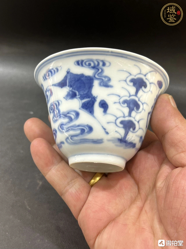 古玩陶瓷青花三星圖仰鐘杯真品鑒賞圖