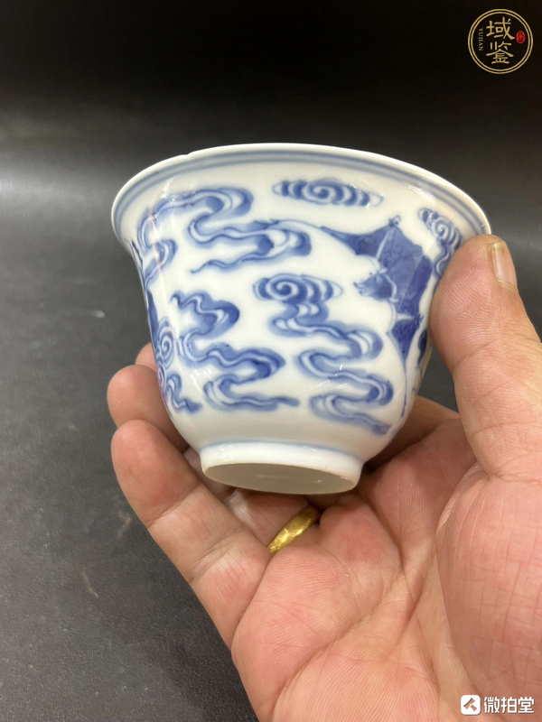 古玩陶瓷青花三星圖仰鐘杯真品鑒賞圖