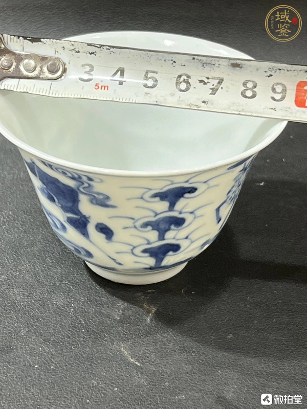 古玩陶瓷青花三星圖仰鐘杯真品鑒賞圖