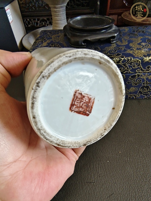 古玩陶瓷粉彩魁星點斗圖筆筒真品鑒賞圖