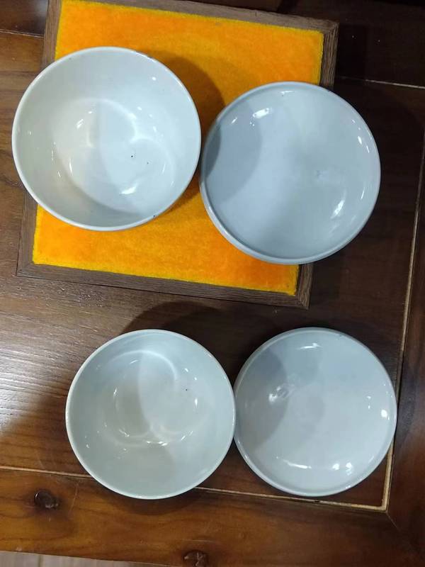 古玩陶瓷民國開窗洞石亭臺樓閣青花蓋碗一對拍賣,當前價格888元