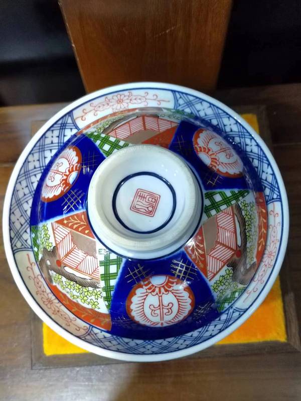 古玩陶瓷民國開窗亭臺樓閣花卉紋青花蓋碗拍賣,當前價格450元