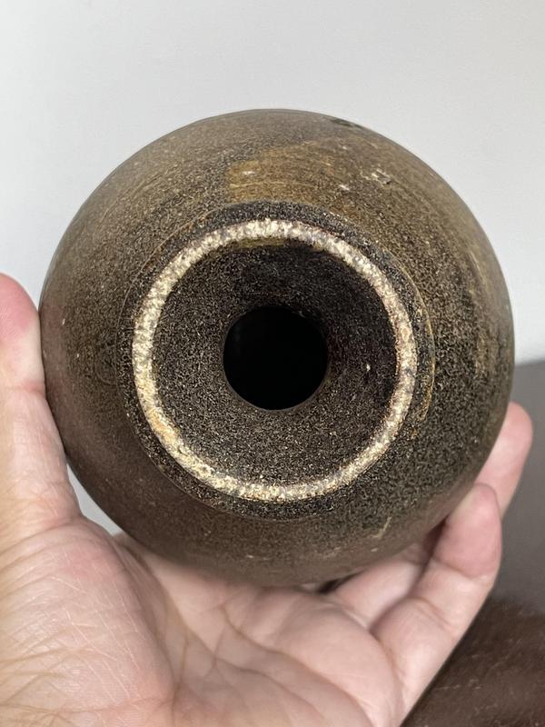 古玩陶瓷醬釉盤口瓶拍賣,當前價格3800元
