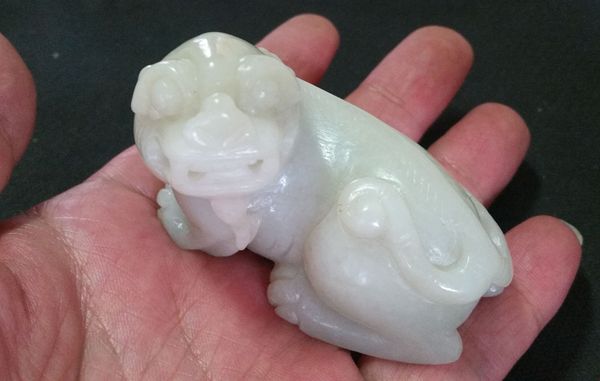古玩玉器和田玉雕“瑞獸”擺件拍賣,當前價格1880元
