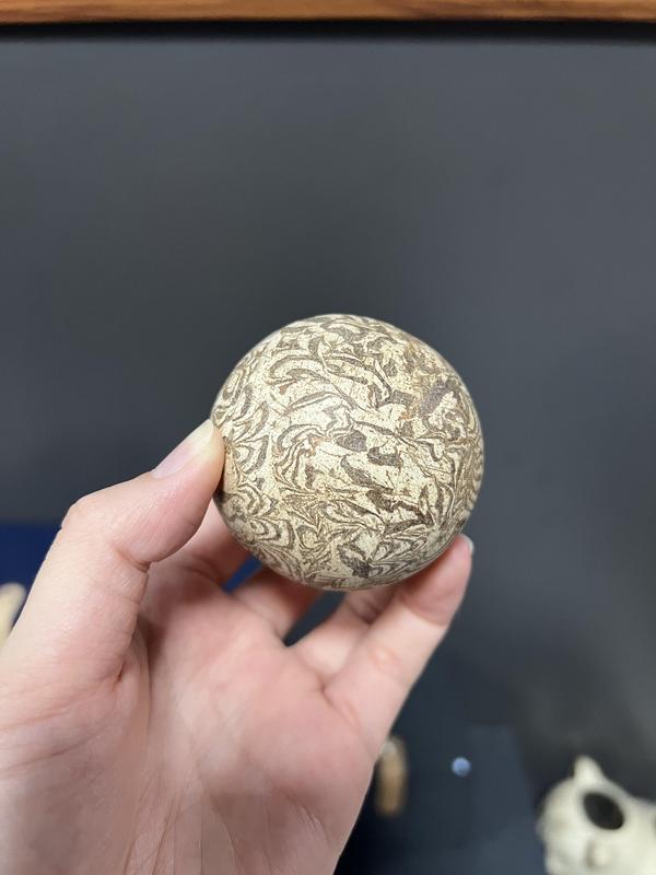 古玩陶瓷唐代絞胎步打球捶丸【域鑒實物鑒定】拍賣,當前價格6888元