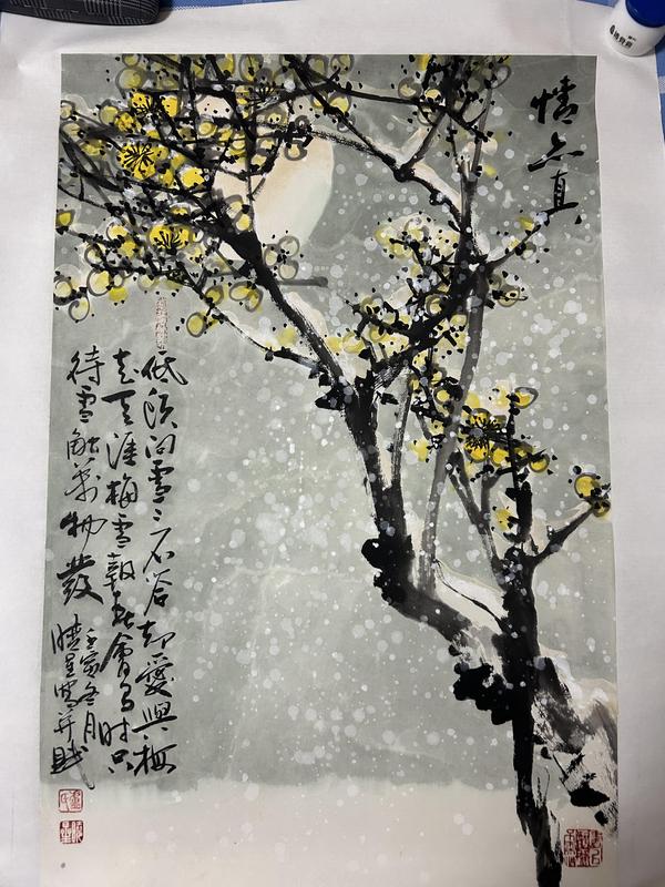 古玩字畫盧曉星老師梅花精品《情意真》拍賣，當前價格980元