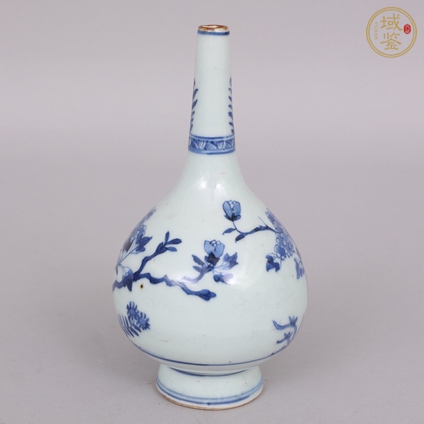 古玩陶瓷花卉紋青花錐把瓶真品鑒賞圖