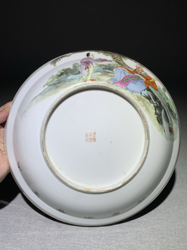 古玩陶瓷【放漏大器·收藏級(jí)精品】人物紋粉彩蓋盤拍賣，當(dāng)前價(jià)格5888元