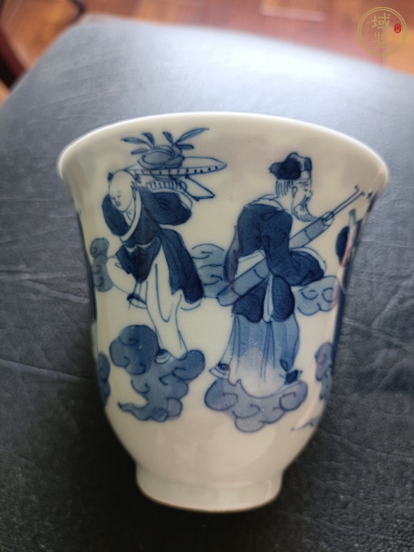 古玩陶瓷八仙圖青花杯真品鑒賞圖