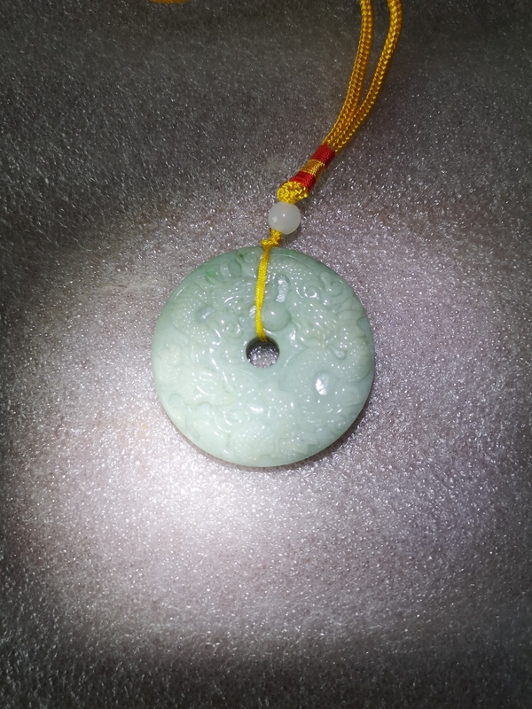 古玩玉器天然翡翠雕“龍紋”牌拍賣,當前價格678元
