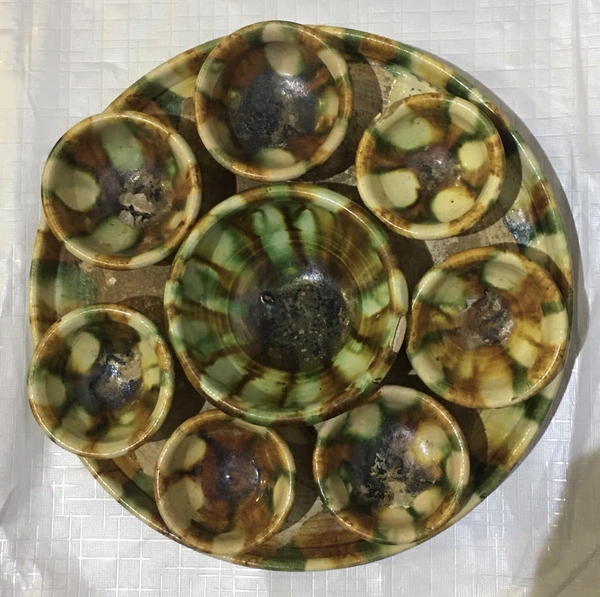 古玩陶瓷唐三彩七星杯碟套拍賣,當(dāng)前價(jià)格99999元