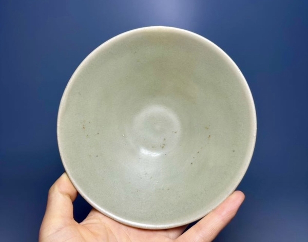 古玩陶瓷五代耀州窯青釉斗笠盞拍賣,當前價格36000元