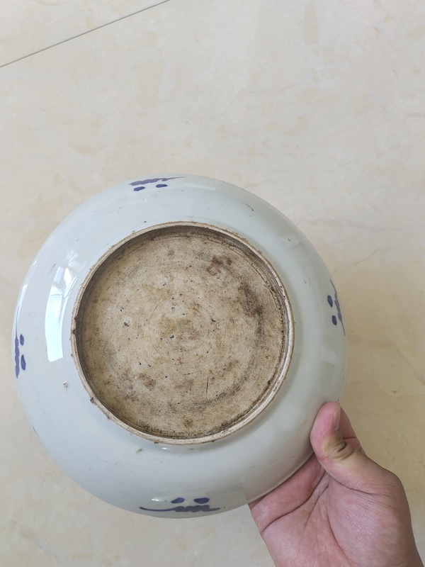 古玩陶瓷【實物保真】晚清民國.青花魚藻紋大盤拍賣,當前價格399元