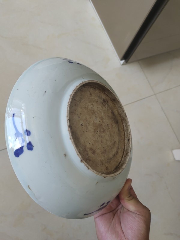 古玩陶瓷【實物保真】晚清民國.青花魚藻紋大盤拍賣,當前價格399元