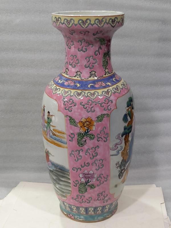 古玩陶瓷粉彩群仙祝壽圖紋瓶拍賣,當前價格1888元