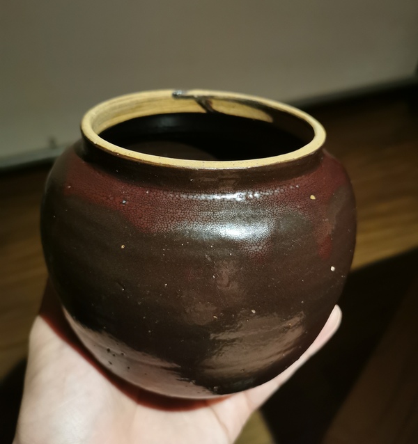 古玩陶瓷明代?油滴釉茶入拍賣,當(dāng)前價格1300元