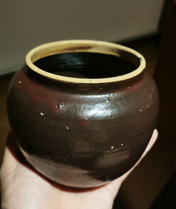 古玩陶瓷明代?油滴釉茶入拍賣,當(dāng)前價格1300元