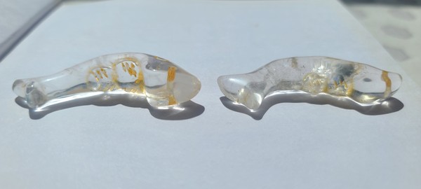 古玩玉器天然水晶雕“魚形墜”拍賣，當前價格800元
