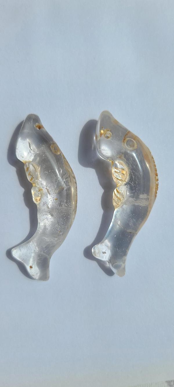古玩玉器天然水晶雕“魚形墜”拍賣,當前價格800元