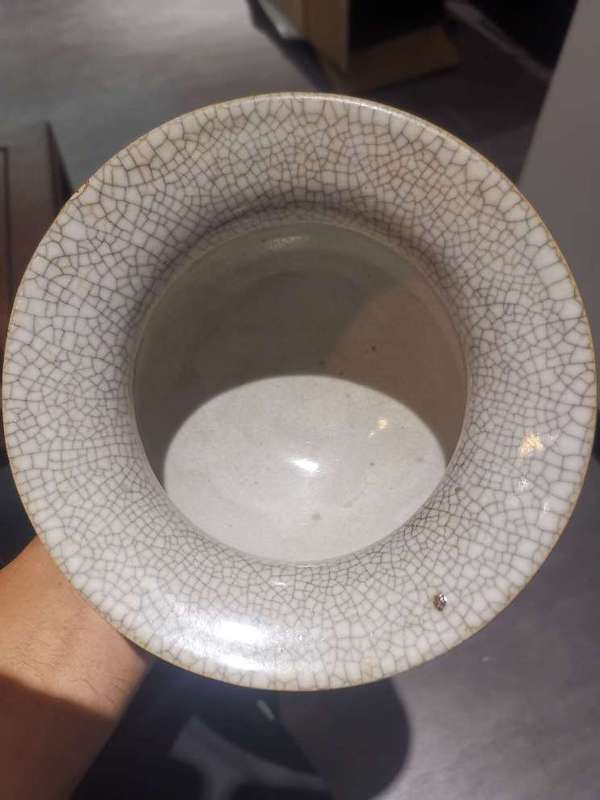 古玩陶瓷清乾隆仿哥釉獸耳爐拍賣,當前價格6200元