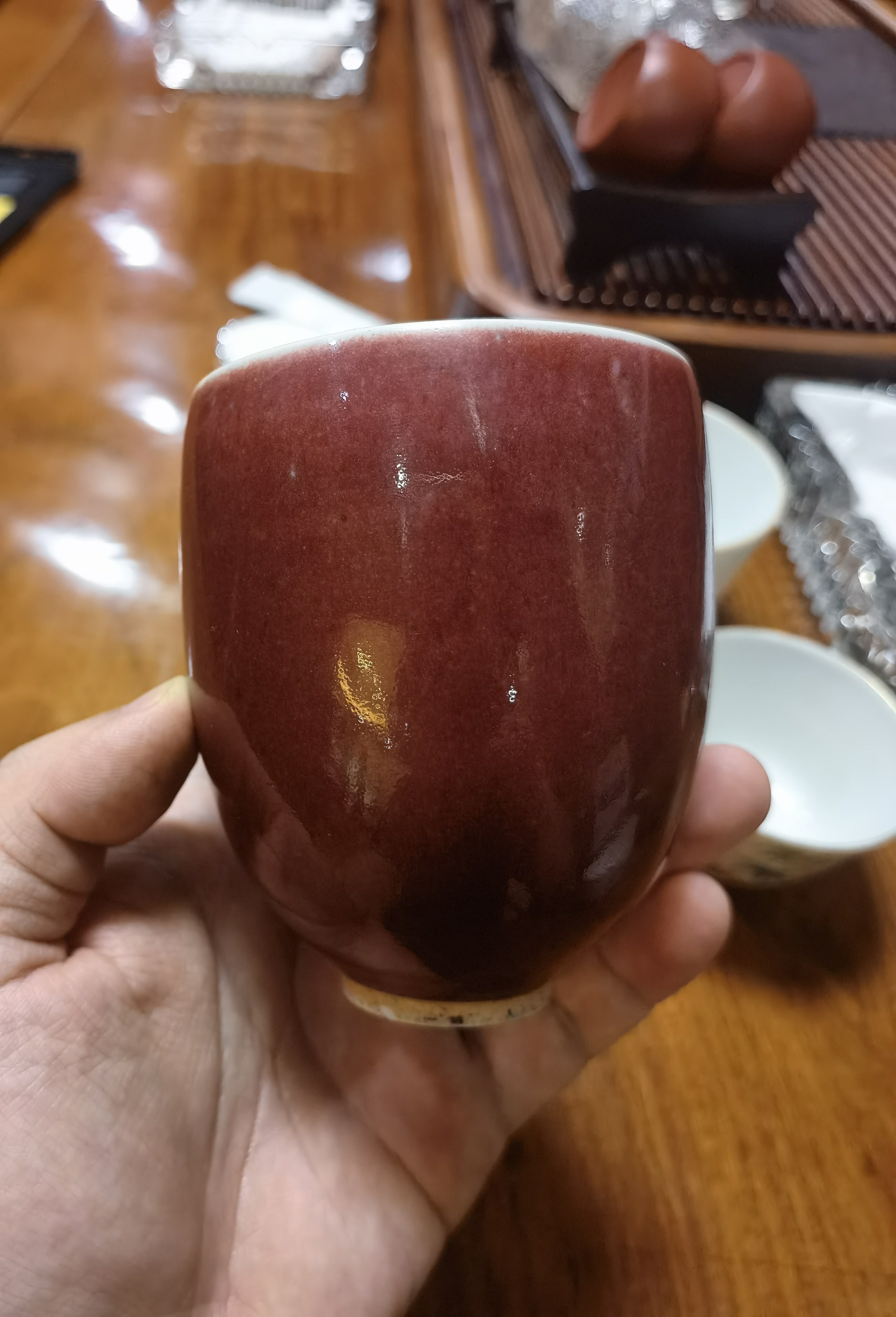 清早期郎窖红红釉杯