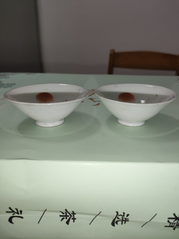 古玩陶瓷民國,粉彩仙鶴紋斗笠碗一對拍賣,當前價格299元