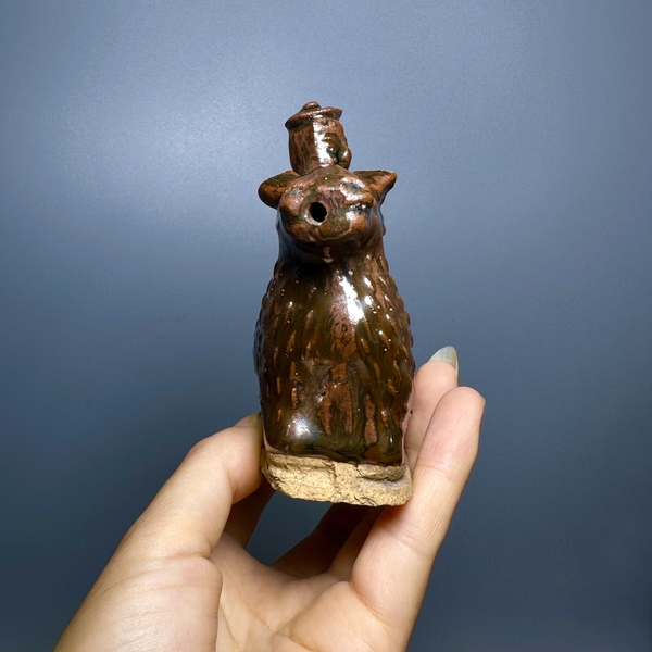 古玩陶瓷磁州窯醬釉騎鹿仙人造像拍賣,當(dāng)前價格280元