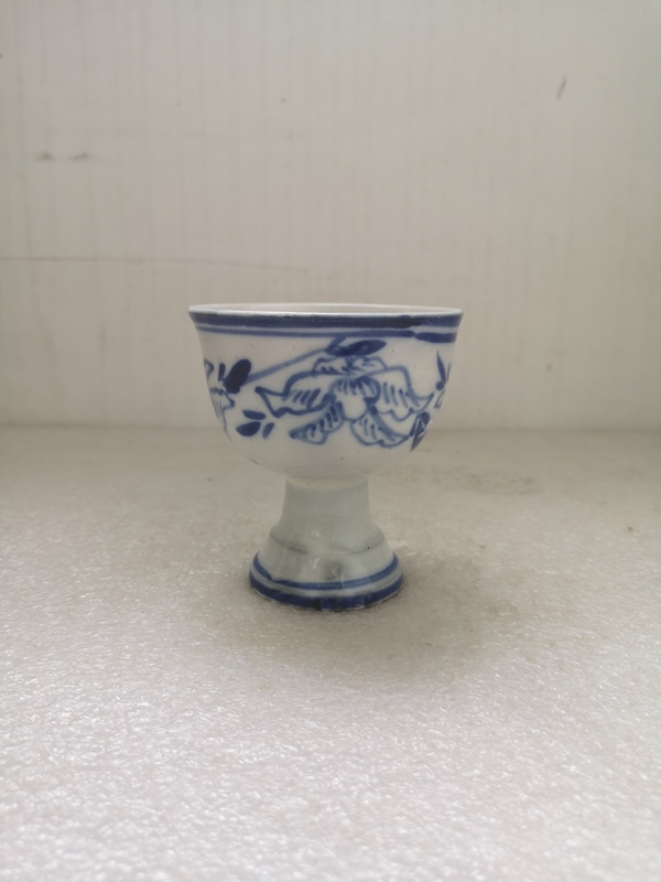 古玩陶瓷磁州窯青花花卉紋高足杯拍賣,當(dāng)前價格398元