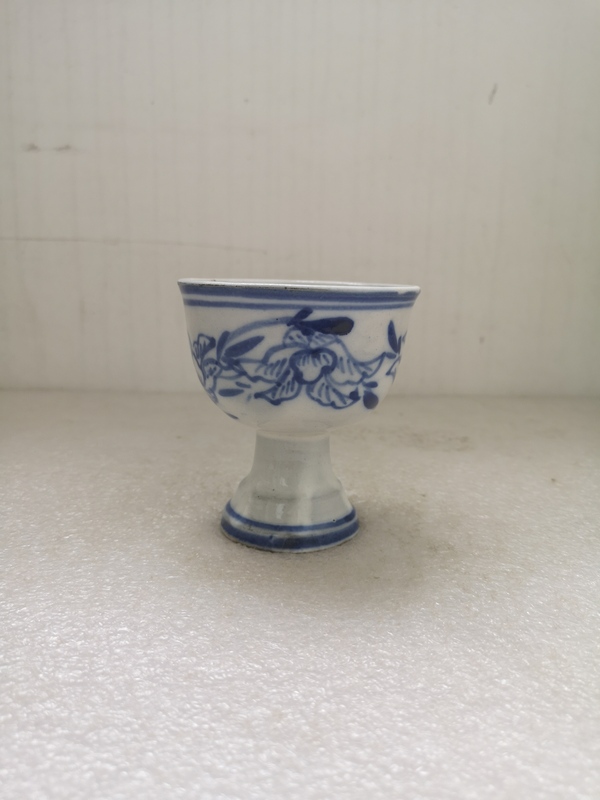 古玩陶瓷磁州窯青花花卉紋高足杯拍賣,當(dāng)前價格398元