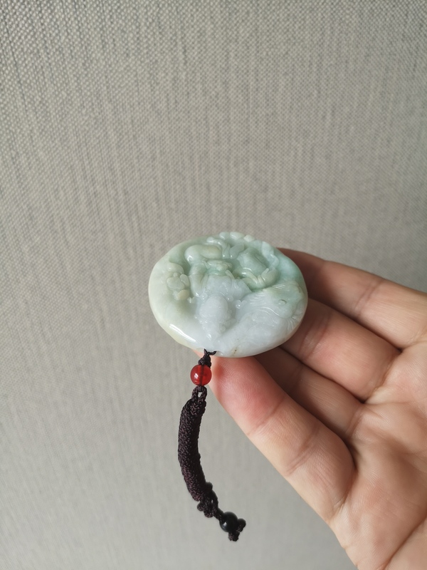 古玩玉器天然翡翠雕“文殊菩薩”掛牌拍賣,當前價格298元