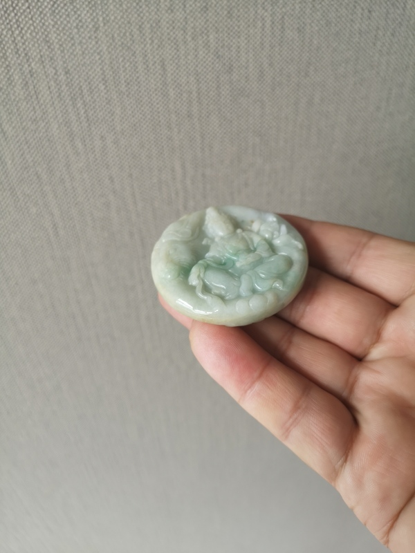 古玩玉器天然翡翠雕“文殊菩薩”掛牌拍賣,當前價格298元