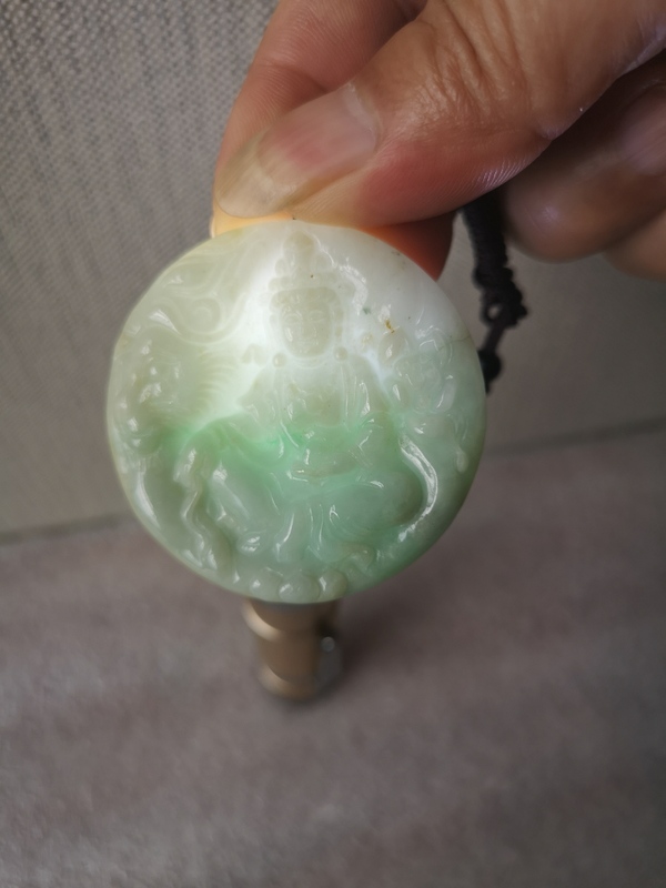 古玩玉器天然翡翠雕“文殊菩薩”掛牌拍賣,當前價格298元