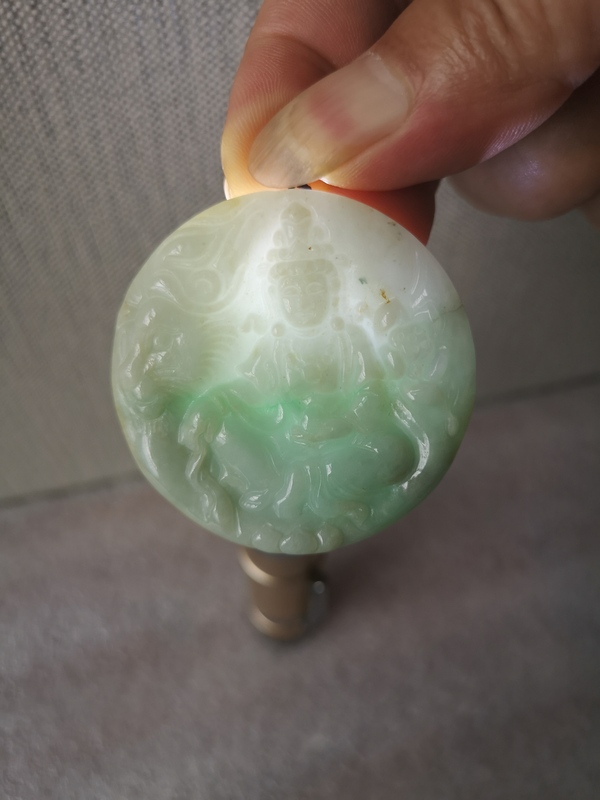 古玩玉器天然翡翠雕“文殊菩薩”掛牌拍賣,當前價格298元