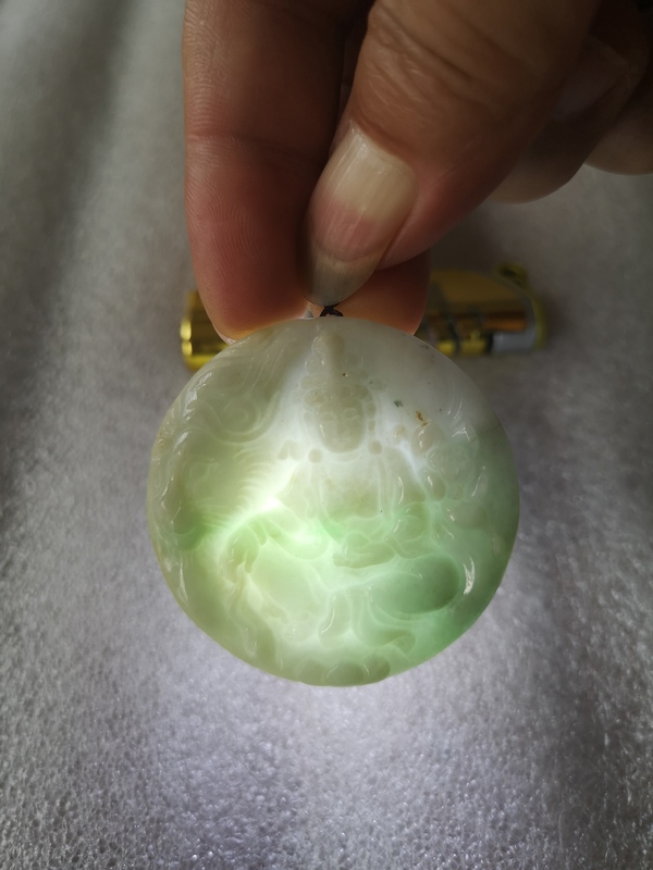 古玩玉器天然翡翠雕“文殊菩薩”掛牌拍賣,當前價格298元