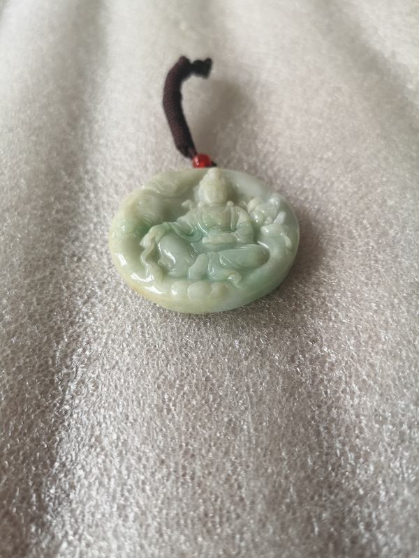 古玩玉器天然翡翠雕“文殊菩薩”掛牌拍賣,當前價格298元