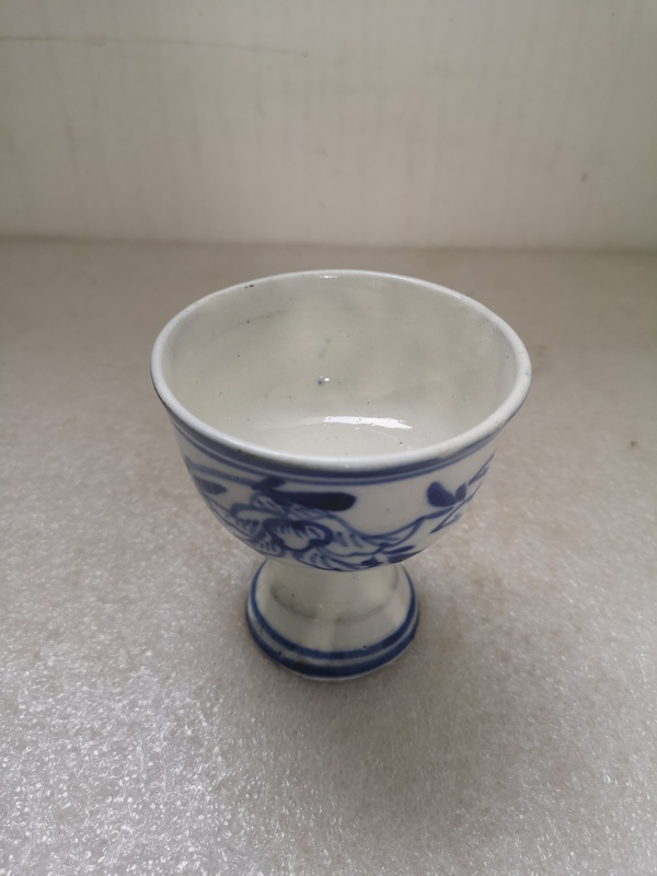 古玩陶瓷磁州窯青花花卉紋高足杯拍賣,當(dāng)前價格398元